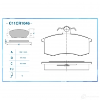 Тормозные колодки дисковые, комплект CWORKS 2I VZHJ 1439703038 C11CR1046 - Изображение 2
