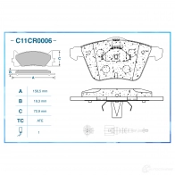 Тормозные колодки дисковые, комплект CWORKS K ZFVP C11CR0006 1439703041 - Изображение 2