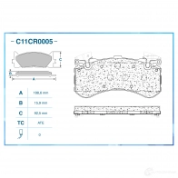 Тормозные колодки дисковые, комплект CWORKS C11CR0005 WF SZRWI 1439703046 - Изображение 2