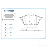 Тормозные колодки дисковые, комплект CWORKS BTXJQ MX 1439703049 C11CR0004 - Изображение 2