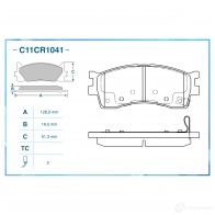 Тормозные колодки дисковые, комплект CWORKS 1439703056 C11CR1041 FH2T I - Изображение 2