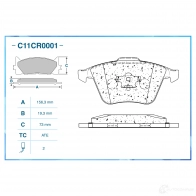 Тормозные колодки дисковые, комплект CWORKS C11CR0001 1439703058 01PA FR9 - Изображение 2