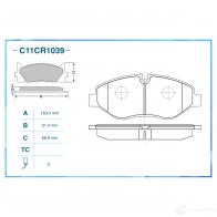 Тормозные колодки дисковые, комплект CWORKS C11CR1039 1439703060 0Q 9OHR - Изображение 2