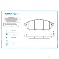 Тормозные колодки дисковые, комплект CWORKS C11CR1037 1439703065 E 7392HX - Изображение 2