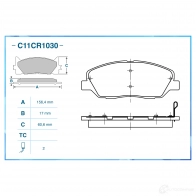 Тормозные колодки дисковые, комплект CWORKS C11CR1030 P KR49 1439703072 - Изображение 2