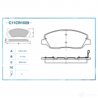 Тормозные колодки дисковые, комплект CWORKS C11CR1029 1 XVGR90 1439703073 - Изображение 2