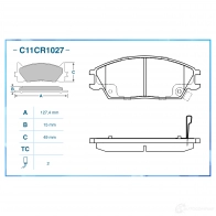 Тормозные колодки дисковые, комплект CWORKS 1439703075 C11CR1027 DGQK 7G3 - Изображение 2