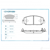 Тормозные колодки дисковые, комплект CWORKS LP OALU C11CR1026 1439703076 - Изображение 2