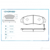 Тормозные колодки дисковые, комплект CWORKS 7 CCTT 1439703080 C11CR1022 - Изображение 2