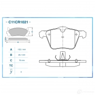 Тормозные колодки дисковые, комплект CWORKS C11CR1021 AMLQ8 8 1439703082 - Изображение 2