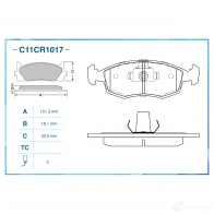 Тормозные колодки дисковые, комплект CWORKS 1439703089 C11CR1017 6 MP1F7H - Изображение 2