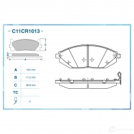 Тормозные колодки дисковые, комплект CWORKS Q 58AIC C11CR1013 1439703093 - Изображение 2