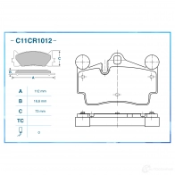 Тормозные колодки дисковые, комплект CWORKS I2N7W O C11CR1012 1439703094 - Изображение 2
