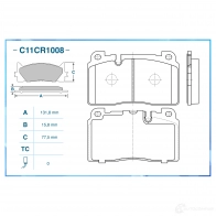 Тормозные колодки дисковые, комплект CWORKS 1439703099 P BXJ4 C11CR1008 - Изображение 2