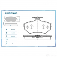 Тормозные колодки дисковые, комплект CWORKS N4 T9T 1439703100 C11CR1007 - Изображение 2