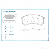 Тормозные колодки дисковые, комплект CWORKS C11CR0052 1439703279 A70AE 9 - Изображение 2