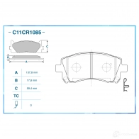 Тормозные колодки дисковые, комплект CWORKS C11CR1085 9 VZSW 1439703280 - Изображение 2