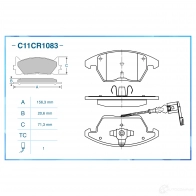 Тормозные колодки дисковые, комплект CWORKS 5K IUW C11CR1083 1439703283 - Изображение 2