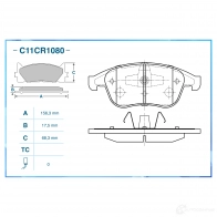 Тормозные колодки дисковые, комплект CWORKS 1439703289 C11CR1080 T H544 - Изображение 2