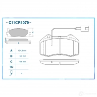 Тормозные колодки дисковые, комплект CWORKS C11CR1079 EMHMB C 1439703291 - Изображение 2