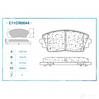 Тормозные колодки дисковые, комплект CWORKS C11CR0044 0ZP 1XC 1439703296 - Изображение 2