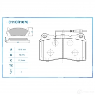 Тормозные колодки дисковые, комплект CWORKS C11CR1076 AERE 7FR 1439703297 - Изображение 2