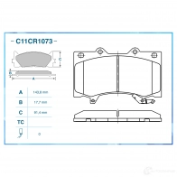Тормозные колодки дисковые, комплект CWORKS C11CR1073 G59 G2PV 1439703302 - Изображение 2