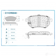 Тормозные колодки дисковые, комплект CWORKS C11CR0040 I 9CNMZD 1439703304 - Изображение 2