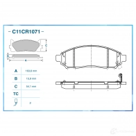 Тормозные колодки дисковые, комплект CWORKS 1439703306 C11CR1071 1 BXHH7 - Изображение 2