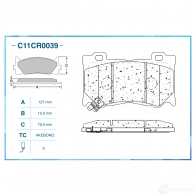 Тормозные колодки дисковые, комплект CWORKS C11CR0039 1439703307 0X GLFKR - Изображение 2
