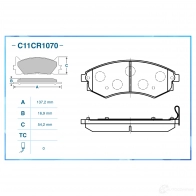 Тормозные колодки дисковые, комплект CWORKS 1439703308 C11CR1070 ZDU86 Z - Изображение 2