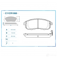 Тормозные колодки дисковые, комплект CWORKS 4FM5 T C11CR1068 1439703312 - Изображение 2