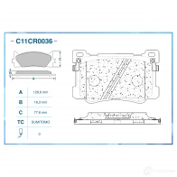 Тормозные колодки дисковые, комплект CWORKS 1439703313 PWW1Y Y C11CR0036 - Изображение 2