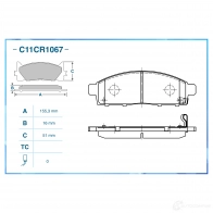 Тормозные колодки дисковые, комплект CWORKS C11CR1067 1439703314 UL5 FBH - Изображение 2