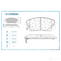 Тормозные колодки дисковые, комплект CWORKS C11CR0035 7Q 6IJ 1439703317 - Изображение 2