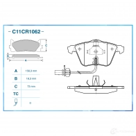 Тормозные колодки дисковые, комплект CWORKS 1439703323 SA KKF92 C11CR1062 - Изображение 2