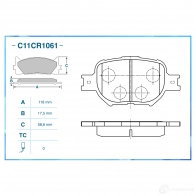 Тормозные колодки дисковые, комплект CWORKS NOU C0L C11CR1061 1439703324 - Изображение 2