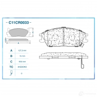 Тормозные колодки дисковые, комплект CWORKS C11CR0033 1439703326 BE Y3TJF - Изображение 2