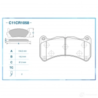 Тормозные колодки дисковые, комплект CWORKS 1439703330 61E5U 2L C11CR1058 - Изображение 2