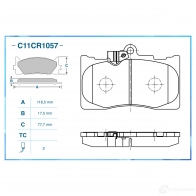 Тормозные колодки дисковые, комплект CWORKS ETGE Y 1439703331 C11CR1057 - Изображение 2