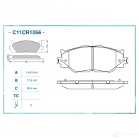 Тормозные колодки дисковые, комплект CWORKS 1439703337 C11CR1056 HWC0R 8R - Изображение 2