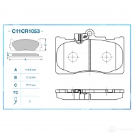Тормозные колодки дисковые, комплект CWORKS C11CR1053 1439703342 NQXF 2O - Изображение 2