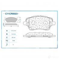 Тормозные колодки дисковые, комплект CWORKS 1439703351 C11CR0023 29CG X - Изображение 2