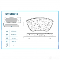 Тормозные колодки дисковые, комплект CWORKS 1439703362 M K5SLD C11CR0018 - Изображение 2