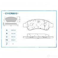 Тормозные колодки дисковые, комплект CWORKS VE 0NKR 1439703367 C11CR0013 - Изображение 2
