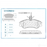 Тормозные колодки дисковые, комплект CWORKS 1439703368 T1KOQ L C11CR0012 - Изображение 2