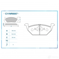 Тормозные колодки дисковые, комплект CWORKS 3 W5ONM C11NR0057 1439703379 - Изображение 2