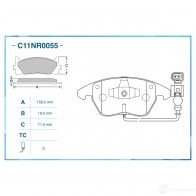 Тормозные колодки дисковые, комплект CWORKS C11NR0055 BDN5 AC1 1439703381 - Изображение 2