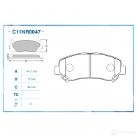 Тормозные колодки дисковые, комплект CWORKS T W5PNO C11NR0047 1439703384 - Изображение 2