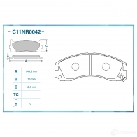 Тормозные колодки дисковые, комплект CWORKS 1439703385 C11NR0042 521 Z4 - Изображение 2